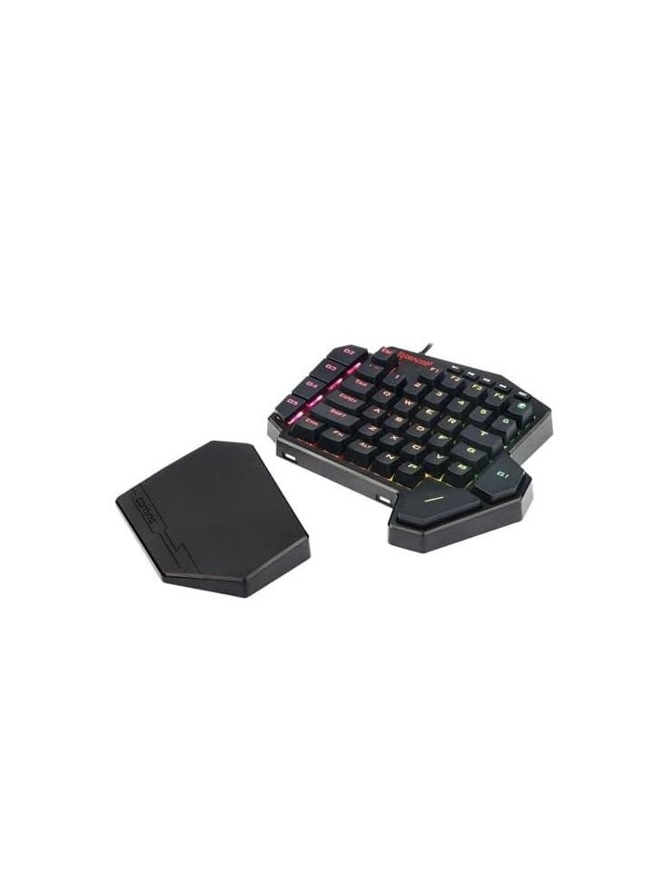 erorex - Redragon k585 diti wireless one-handed mechanical keyboard, 42 keys 2.4ghz rgb 40% gaming keypad with 7 onboard macro keys, detachable wrist support, 3000 mah battery (blue switch) - Image 1