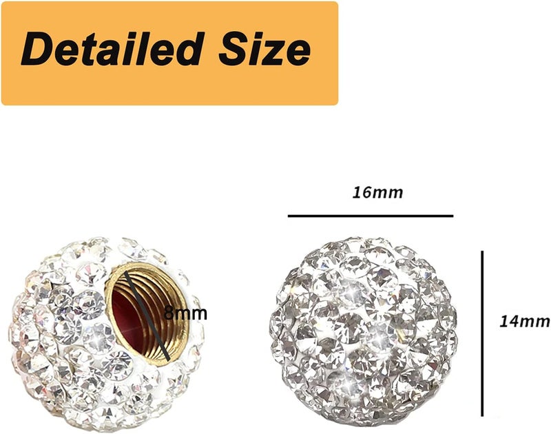 Muxkenper Crystal Rhinestone Tire Valve Stem Caps - 4 Pack - Image 4