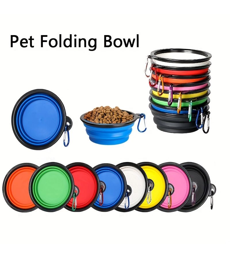 3pcs Pet Travel Accessories Set Includes 1pcs Foldable Dog Bowl 11.83oz Red Buckle Frame Water Snack Basin 1pcs Capsule And 1pcs Toilet Bag For Outdoor Walking Hiking - Image 3