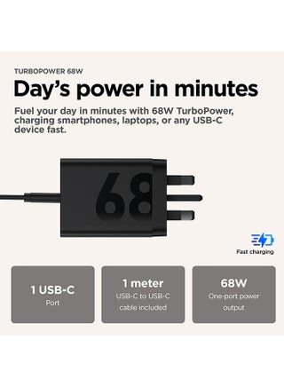 Motorola TurboPower 68W USB-C Wall Charger + 3.3ft 6.5 Amp Cable, Fastest for Moto G Stylus (2025/2026),Motorola Razr+ (Plus) 2025/2024,Razr Ultra,Edge+ (Plus) 2022/2023,Edge 2025/24/23 Black - view 5