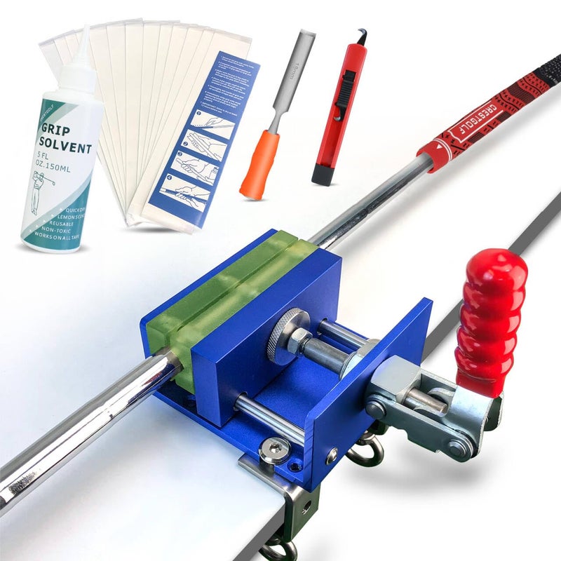 Crestgolf Golf Repair Kit Drill-Free & Drill Installation for Regripping Golf Clubs, Inlcudes 13PCS Grip Tapes, Hook Knife, Solvent, Grip Tape Remover and Aluminum Vise Clamp for Home or Workshop - Image 1