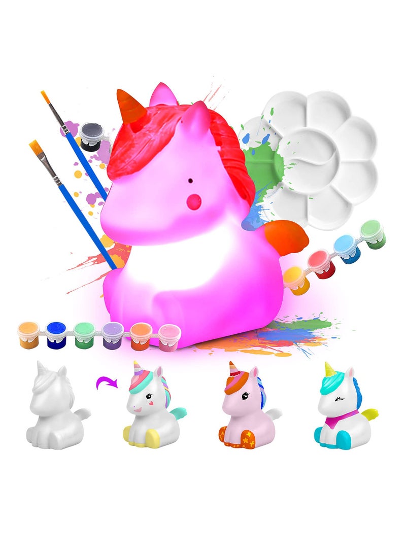 SYOSI - Paint Your Own Unicorn Lamp Art Kit Unicorn Lamp Art Kit for Teens Boys Girls DIY Crafts Night Light Room Decorations Birthday Gifts for Kids Creative Toy Art Supplies for Kids Ages 3-12+ 4.5in - Image 1