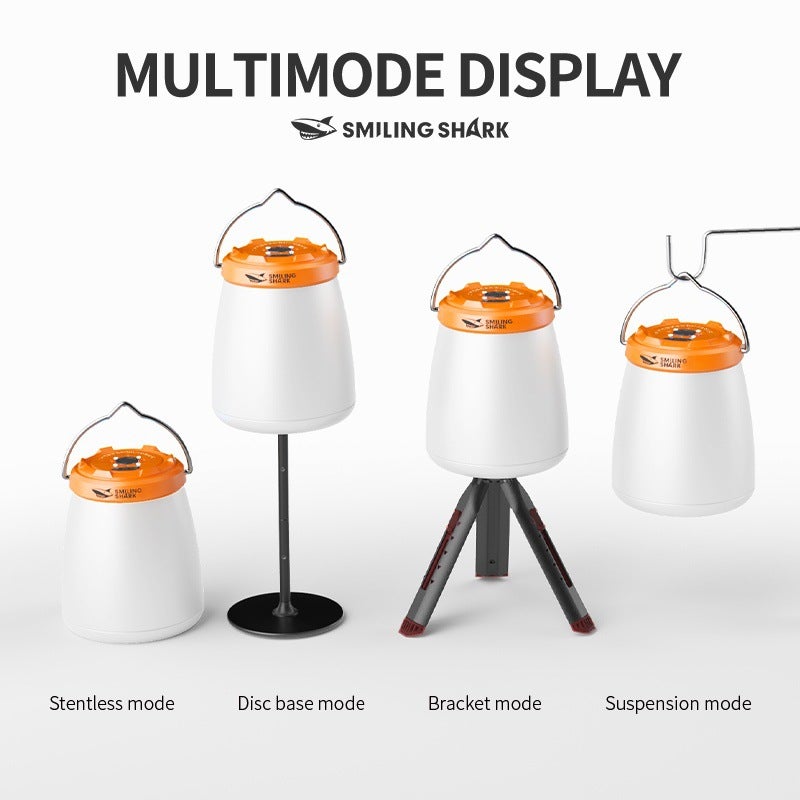 القرش المبتسم مصباح كشاف صغير للخارج بتصميم زجاجة وخطاف - LED قابل لإعادة الشحن - Image 5