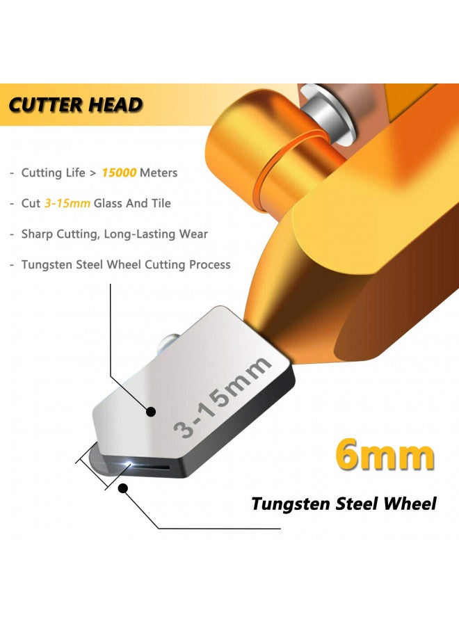 WAGX قاطع بلاط يدوي، 2 في 1 أداة قطع بلاط زجاجي مع كماشة كسر الزجاج، مجموعة قطع المرايا مع 3 شفرات فولاذية تنغستينية لقص الزجاج، المرايا، بلاط السيراميك، البلاط المزجج - Image 3