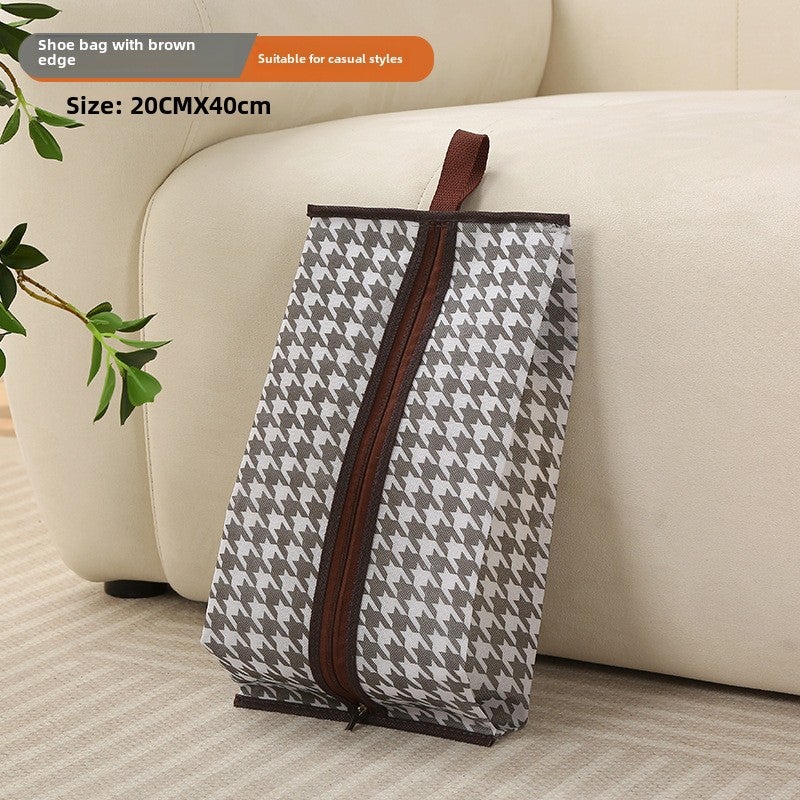 Transparent shoes storage bag travel shoes dust bag household moisture-proof waterproof boots finishing bag storage artifactBlack and white "20*40cm] Black and white "20*40cm] 