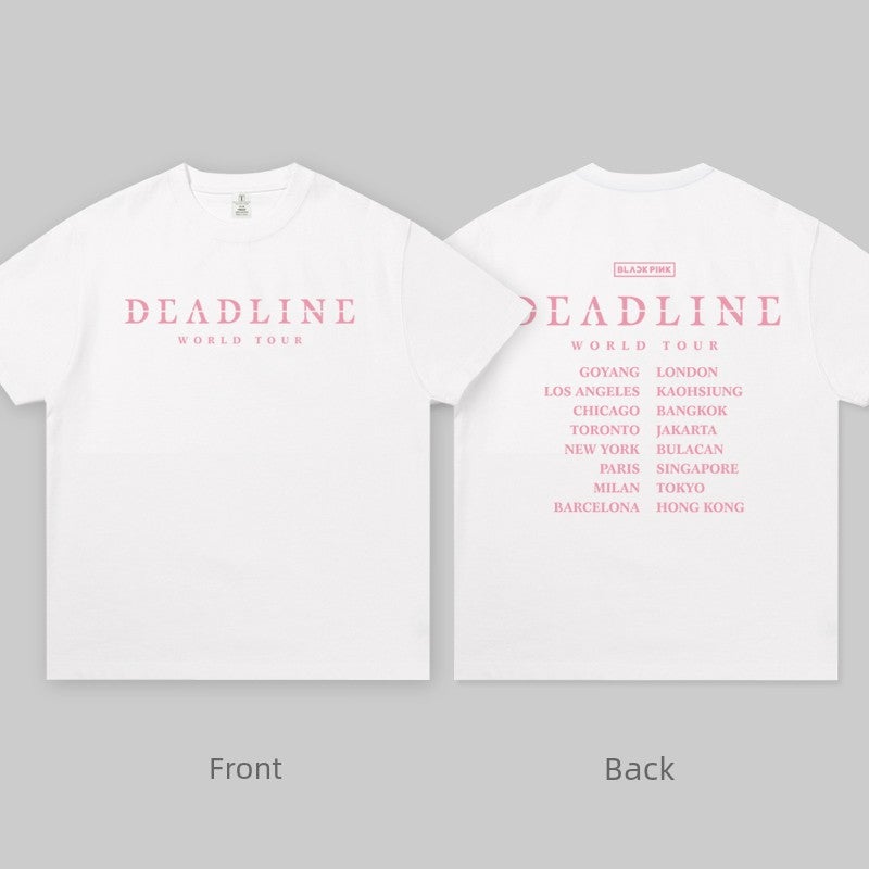 دميه قطنية بنفسجية من بلاك بينك 2025 بنفس ملابس حفلة موسيقية تي شيرت أزياء الأداء - Image 1