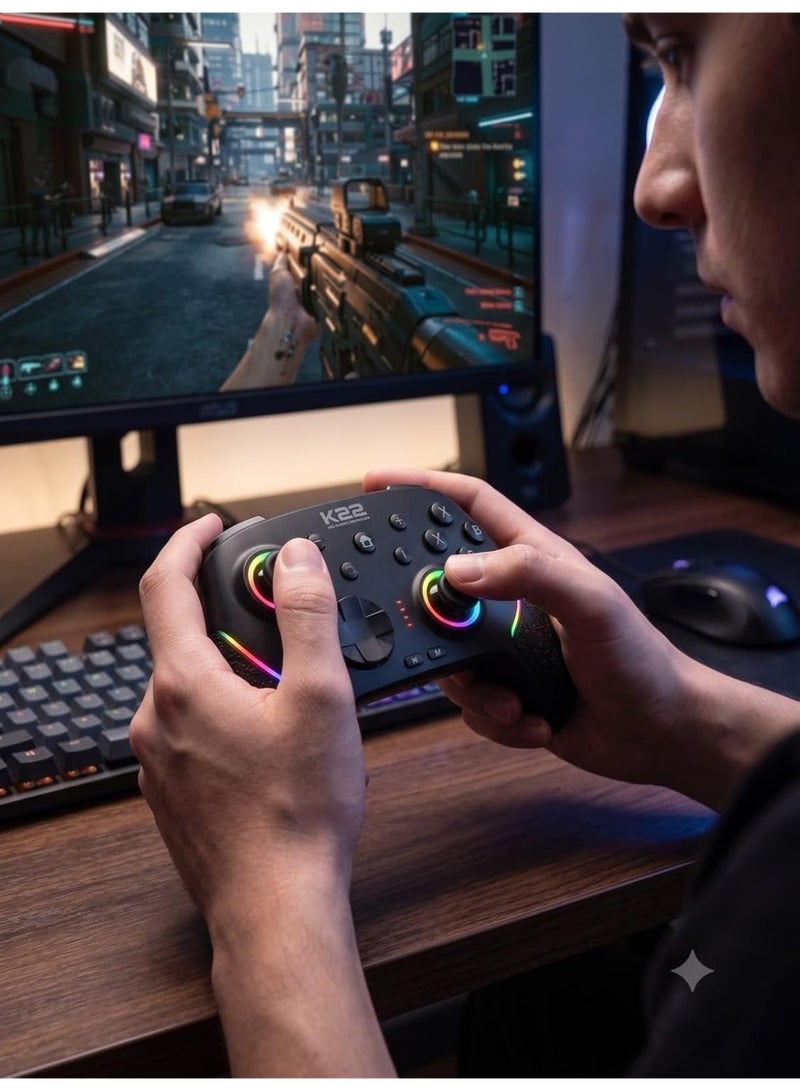كوجار ايجي ذراع تحكم للألعاب كوجار COUGAR-EGY K22 أسود - وايرلس لاسلكي مع إضاءة RGB ps4-ps3مخصصة متوافق مع الكمبيوتر والموبايل - Image 5