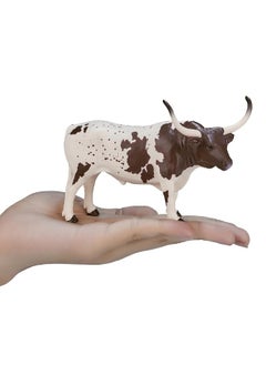 MOJO MOJO Texas Longhorn Bull Realistic Farm Animal Toy Replica hand painted figurine  - Image 3