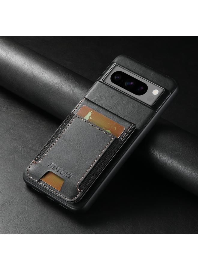 Suteni Case For Google Pixel 7 H03 Oil Wax Leather Wallet Stand Back Phone Case - Image 2