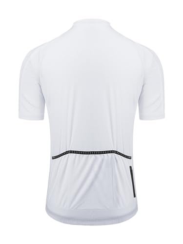 ARSUXEO Cycling Jersey Men Short Sleeves Ultra-Comfortable Road Bike Jersey Biking Bicycle Shirt White Medium - Image 3