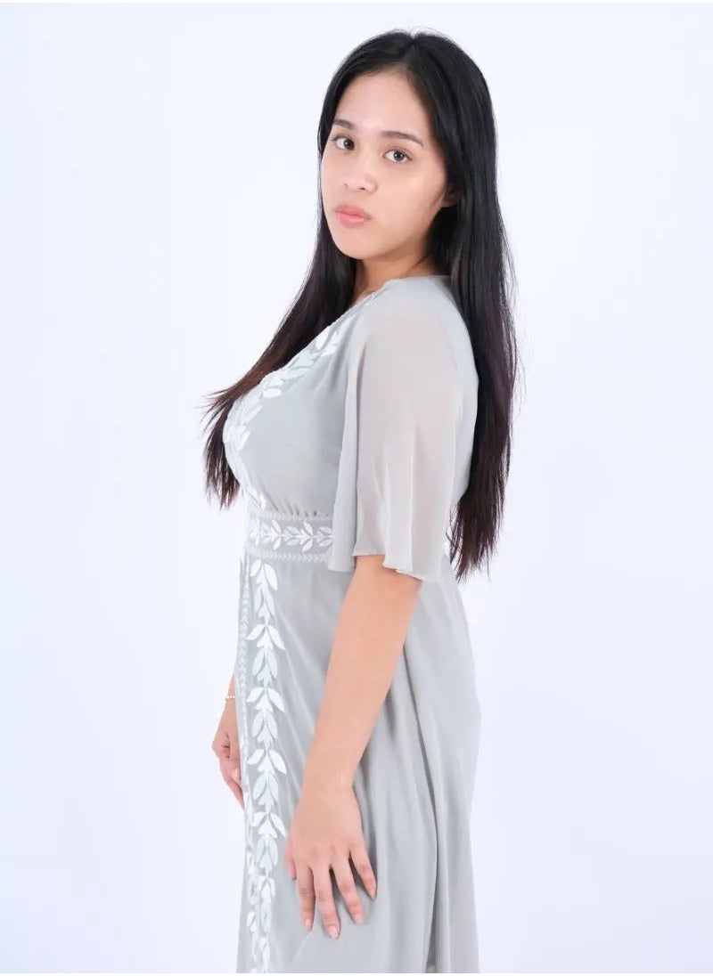 ONLY - Women’s Embroidery Tops Casual Dress in Pigeon - Image 1