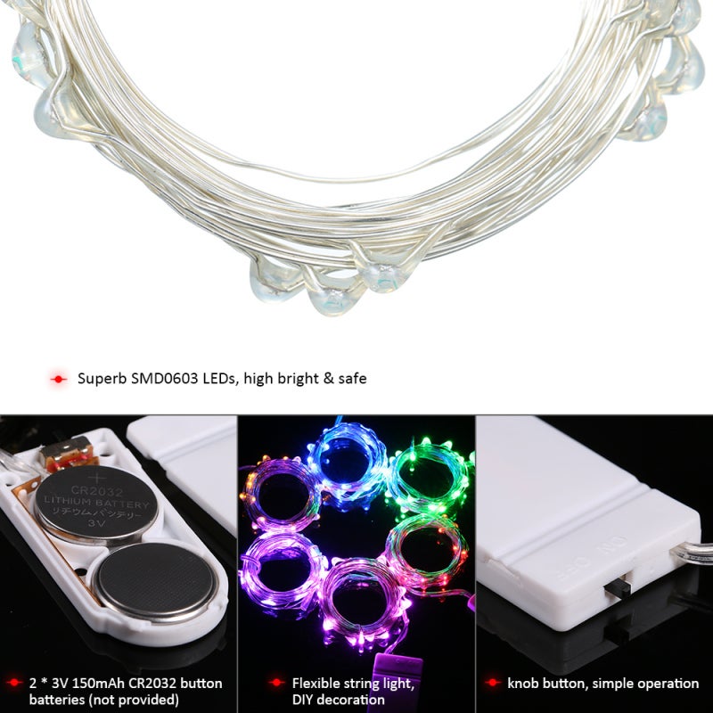 سلسلة أضواء الأسلاك النحاسية LED بطول 3 أمتار و30 لمبة خضراء - إضاءة نجمية بزاوية 360 درجة، مقاومة للماء بتصنيف IP65 لديكور المنزل - Image 5