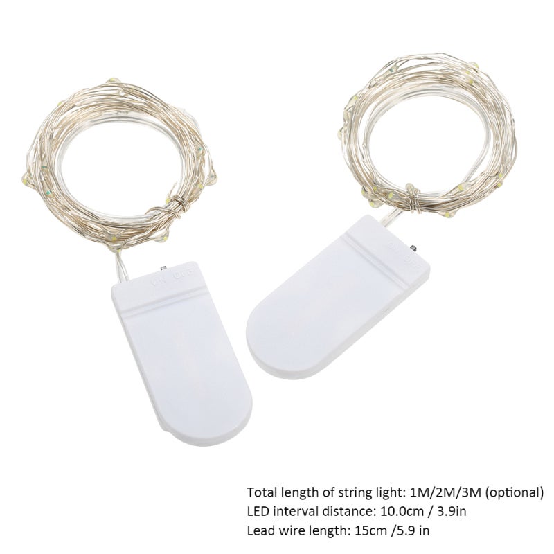 سلسلة أضواء الأسلاك النحاسية LED بطول 3 أمتار و30 لمبة خضراء - إضاءة نجمية بزاوية 360 درجة، مقاومة للماء بتصنيف IP65 لديكور المنزل - Image 4