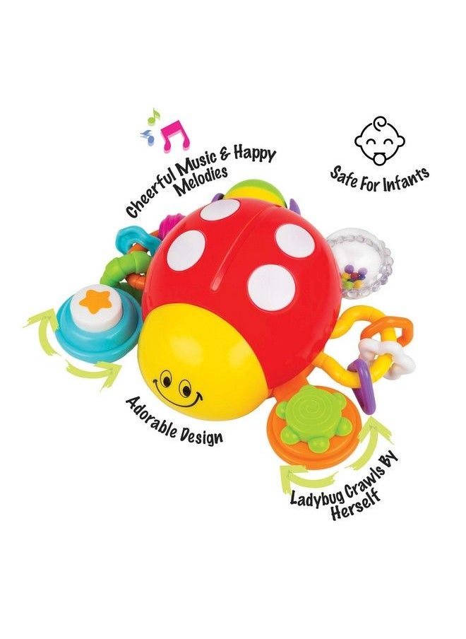 KiddoLab Musical Crawling Ladybug Toy Pull And Go Developmental Play For 618 Month Old Babies And Toddlers With Fun Sounds, Melodies And Colorful Beads  - Image 4