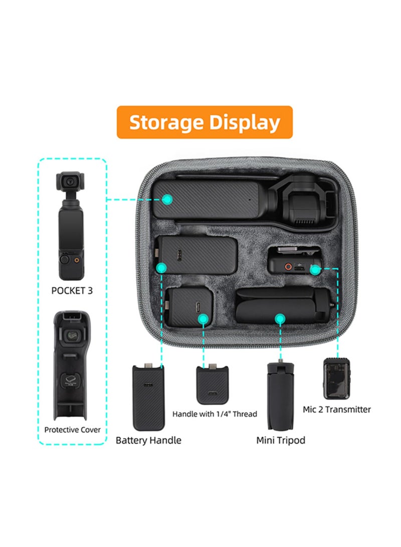 SOLARAE Portable Storage Case Fit for DJI Osmo Pocket 3 Creator Combo, Compact Travel Portable Storage Carrying Case, Hard Box Protective Shell Cover Bag Skin Organizer Accessories - Image 3