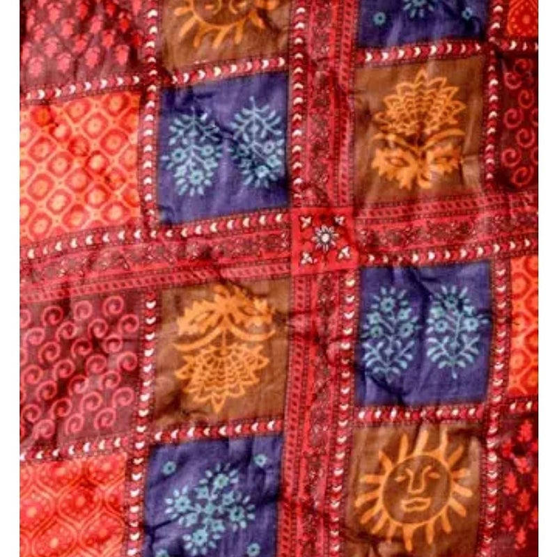 SIBLEY Traditional Rajasthani Print Jaipuri Light Weight Pure Cotton Single Bed Blanket Quilt/Razai/Rajai, Reversible, Pack of 1 (Multicolour) - Image 3