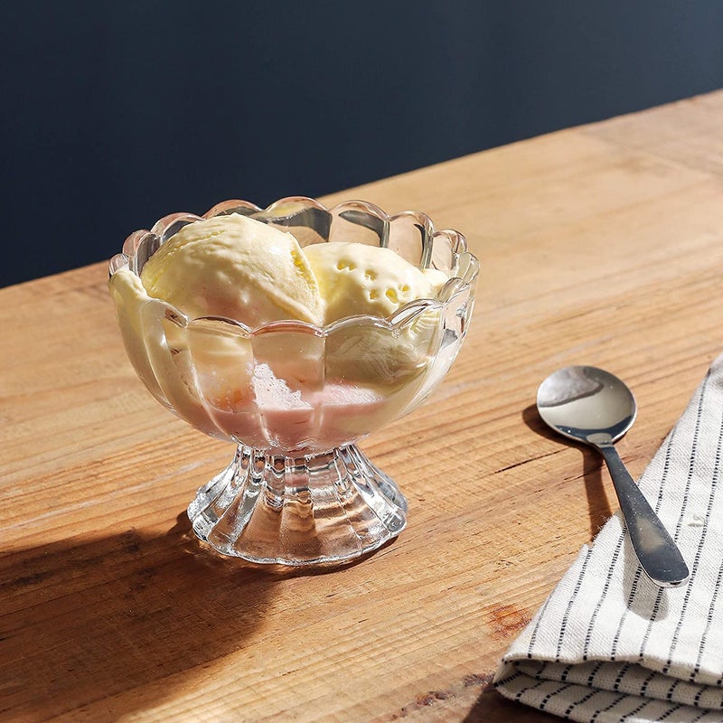 lizepto Glass Ice Cream Bowl Set Small Glass Dessert Cups for Nuts Mini Footed Dessert Cups Clear Glass Fruit Parfait Cups LeadFree Glass Trifle Tasters Set of 6 - Image 4