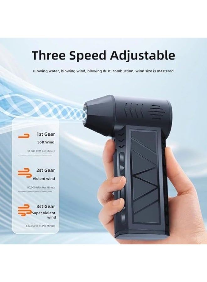 Portable Turbo Jet Air Blower | 130000 RPM High-Speed Air Duster with Adjustable Speed for Car Cleaning, Camping & Outdoor Use - Image 5
