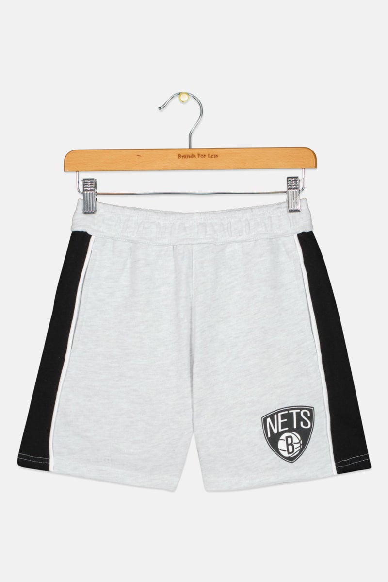 NBA Kids Boy Sportswear Fit Running Shorts, Light Grey - Image 1