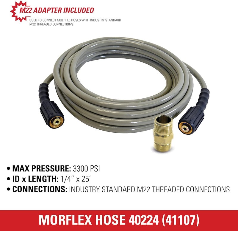 Simpson Cleaning 40224 Morflex Series 3300 PSI Pressure Washer Hose Cold Water Use Inner Diameter Natural 25Feet 14 Inch - Image 5