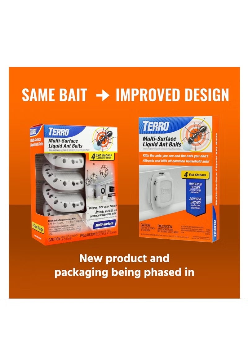 TERRO T334B Indoor Multi-Surface Liquid Ant Bait and Ant Killer - 4 Discreet Ant Bait Stations - Kills Common Household Ants - Image 2
