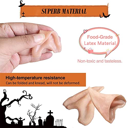 HOMEYA Elf Ears Halloween Cosplay Costumes Pointed Prosthetic Ear Tips Christmas Cosplay Gift for Women Kids Teens Men (2 Pairs) - Image 3