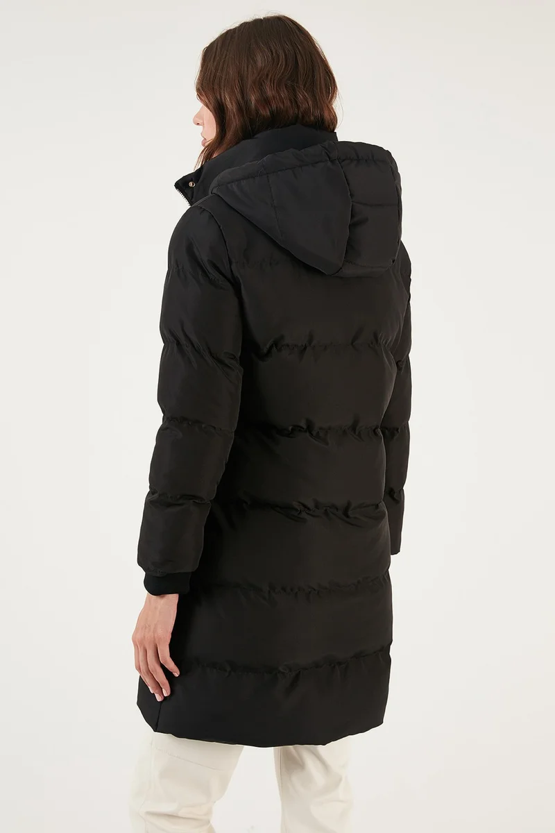 Lela Hooded Winter Long Puffer Coat with Pocket Women's Coat 55650542