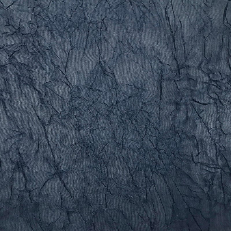No. 918 Erica Crushed Sheer Voile Rod Pocket Curtain Panel, 51" x 63", Navy Blue - Image 5