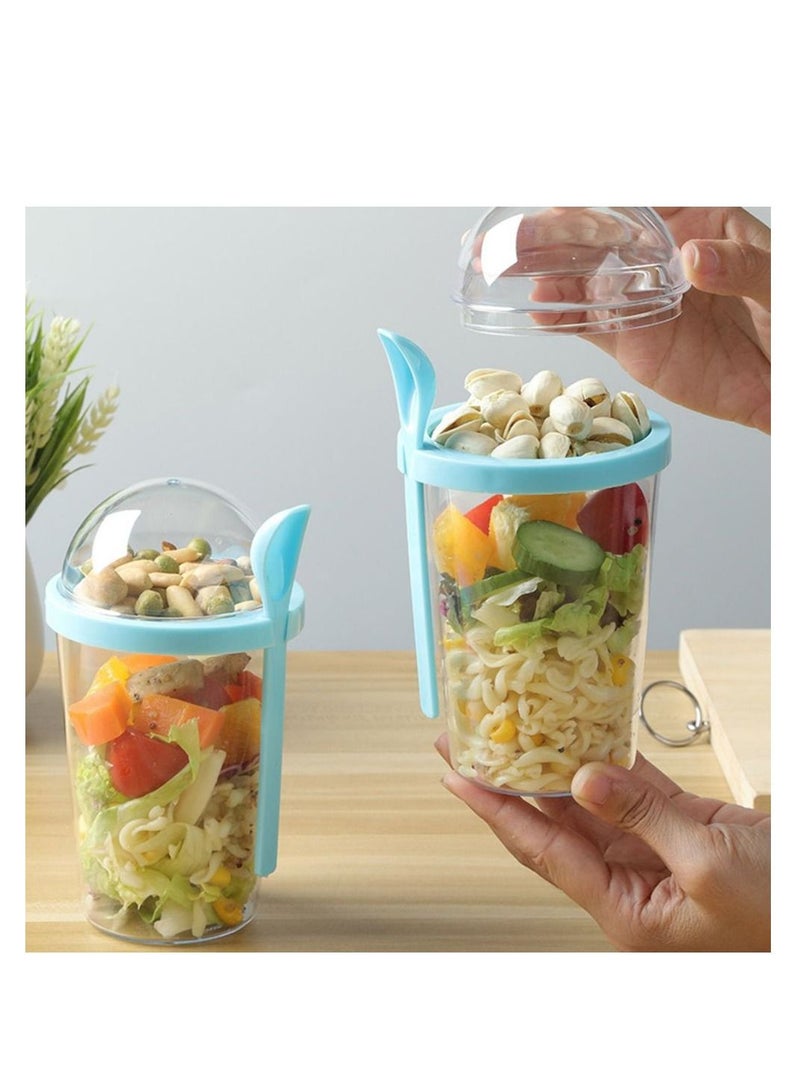 400ml Large Capacity Salad Cup Portable Overnight Oatmeal Container as Lunch Bento Salad Bowl Bottle Cup Salad Box - Image 2