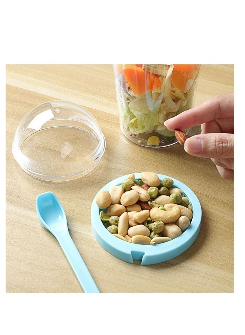 400ml Large Capacity Salad Cup Portable Overnight Oatmeal Container as Lunch Bento Salad Bowl Bottle Cup Salad Box - Image 3