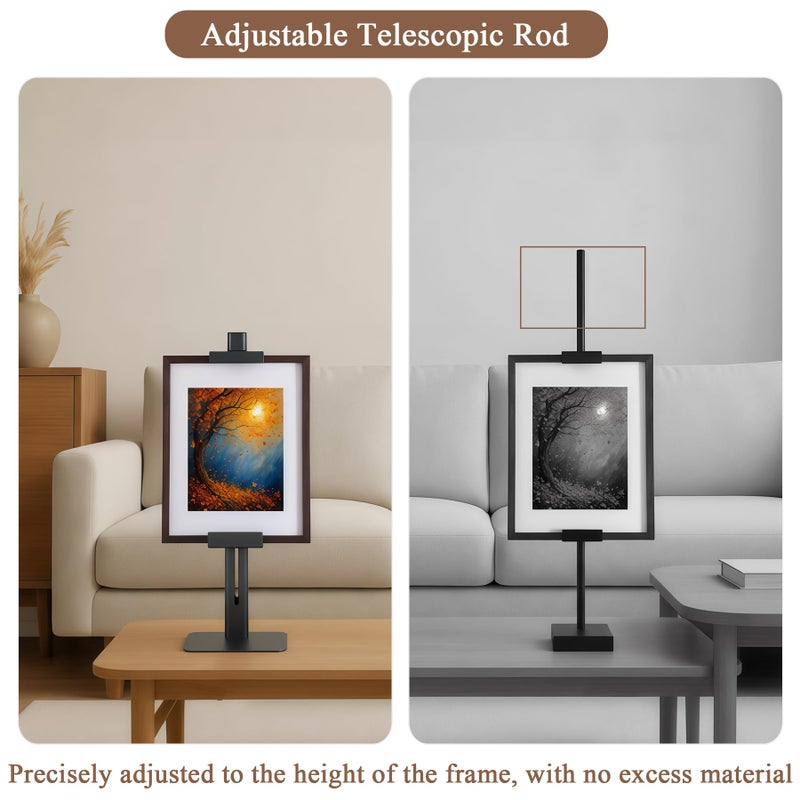 DAZZLIFE Adjustable Tabletop Easel Stand, Adjustable Metal Picture Frame Holder Stand for Display Up to 24" H, Desktop Art Display Stand for Painting, Photos, Canvas, Signs, Books - Image 5