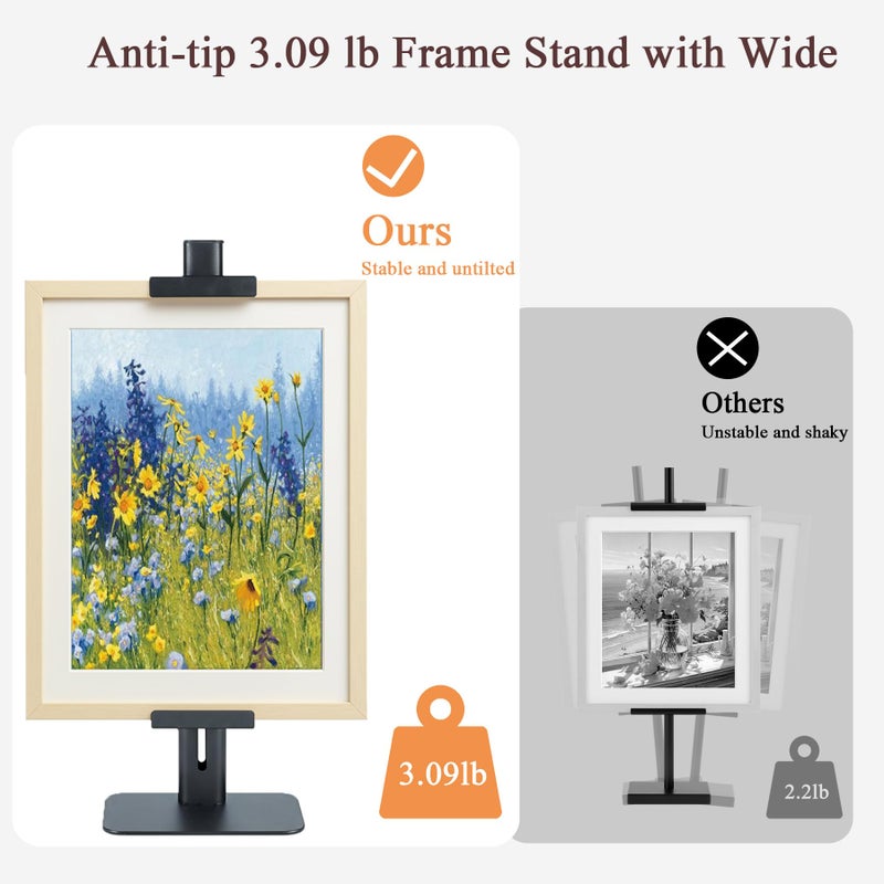 DAZZLIFE Adjustable Tabletop Easel Stand, Adjustable Metal Picture Frame Holder Stand for Display Up to 24" H, Desktop Art Display Stand for Painting, Photos, Canvas, Signs, Books - Image 4