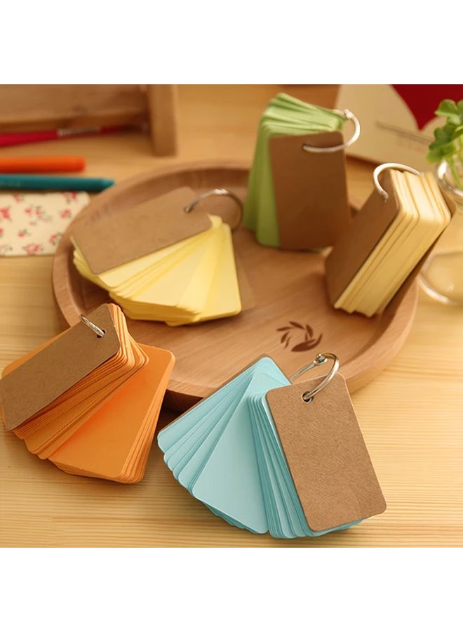6 Pack Colored Flash Cards with Binder Rings 300 Sheets A2 Size Blank Notecards for Students Teachers DIY Greeting Cards Language Learning Spanish English Vocabulary Multicolor Study Sets - Image 4