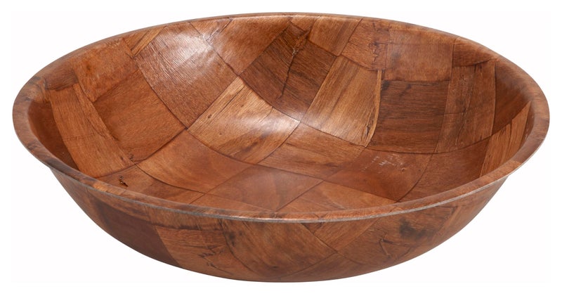 Winco WWB-8, 8-Inch Woven Wood Salad Bowl, Brown
