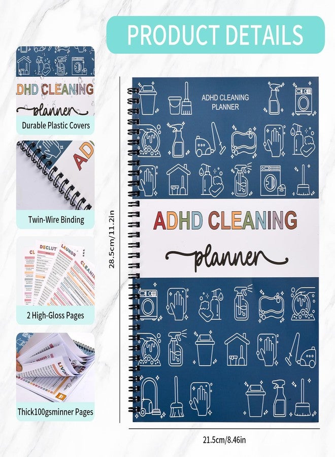 GLECTG ADHD Cleaning Planner for Adults and Teens - Daily, Weekly & Monthly Cleaning Schedule & Checklist - Household Chore Organizer with DIY Templates for Stress-Free Home Management 2026 NEW - Image 2