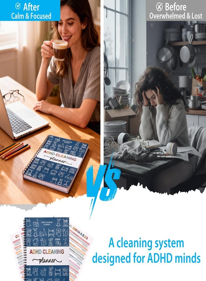 GLECTG ADHD Cleaning Planner for Adults and Teens - Daily, Weekly & Monthly Cleaning Schedule & Checklist - Household Chore Organizer with DIY Templates for Stress-Free Home Management 2026 NEW - Image 4