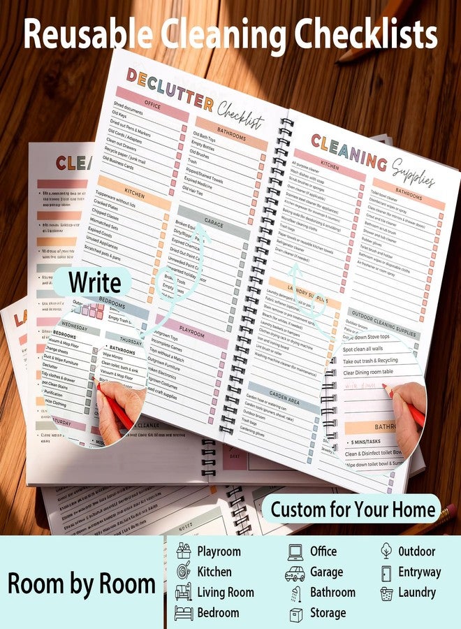 GLECTG ADHD Cleaning Planner for Adults and Teens - Daily, Weekly & Monthly Cleaning Schedule & Checklist - Household Chore Organizer with DIY Templates for Stress-Free Home Management 2026 NEW - Image 3
