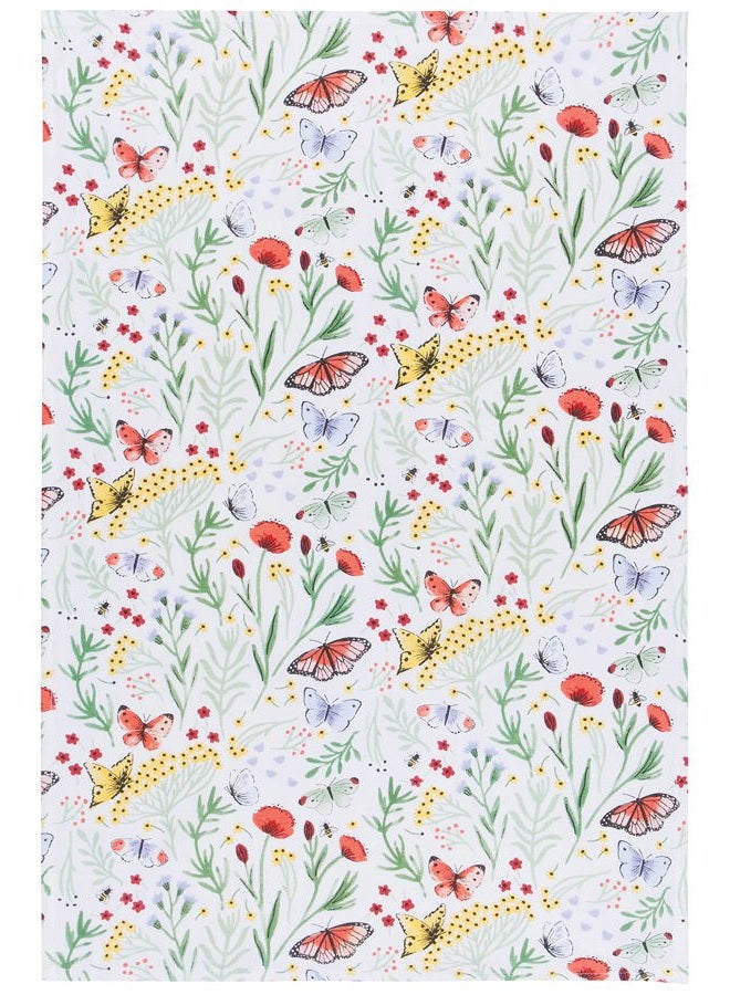Now Designs Kitchen Towels Set/3 Assorted, Morning Meadow Butterfly, W20 x L30in, Absorbent Dish Cloths - Image 3