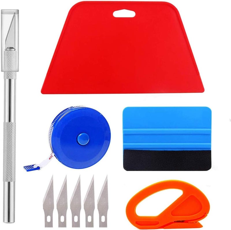 Starthi Car Vinyl Wrap Installation Tool Kit Window Tint Film Applicator with Film Cutter Squeegee Scraper Felt Edge Squeegee Working Gloves for Vinyl Wrap Decals Sticker Installation - Image 1