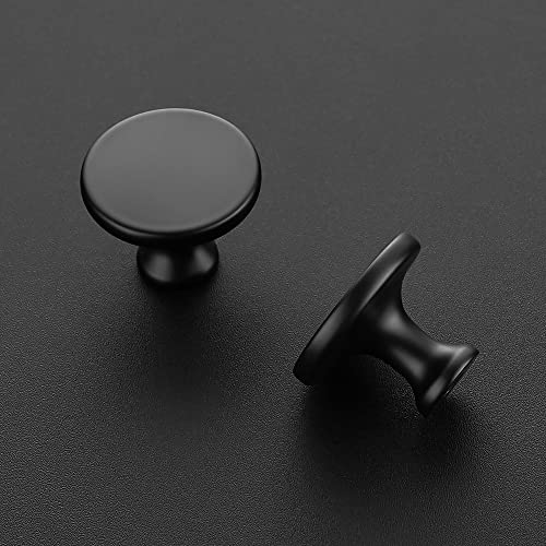 Ravinte 30 Pack 1-1/4 Inch Matte Black Round Kitchen Cabinet Knobs,Zinc Solid Drawer Pulls,Cabinet Handles for Cupboard, Dresser, Closet and Bathroom, Modern Cabinet Hardware for Cabinets - Image 2