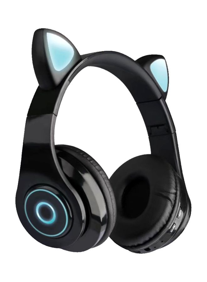 Cat Ear Bluetooth Luminous Headphones Black/Blue - Image 1