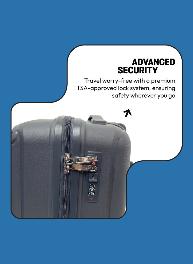 فيبتور مجموعة حقائب سفر بعجلات من 3 قطع، حقيبة سفر خفيفة الوزن بعجلات مزدوجة 360 درجة، حقيبة سفر مزودة بقفل إدارة أمن النقل ومقبض تلسكوبي - Image 4