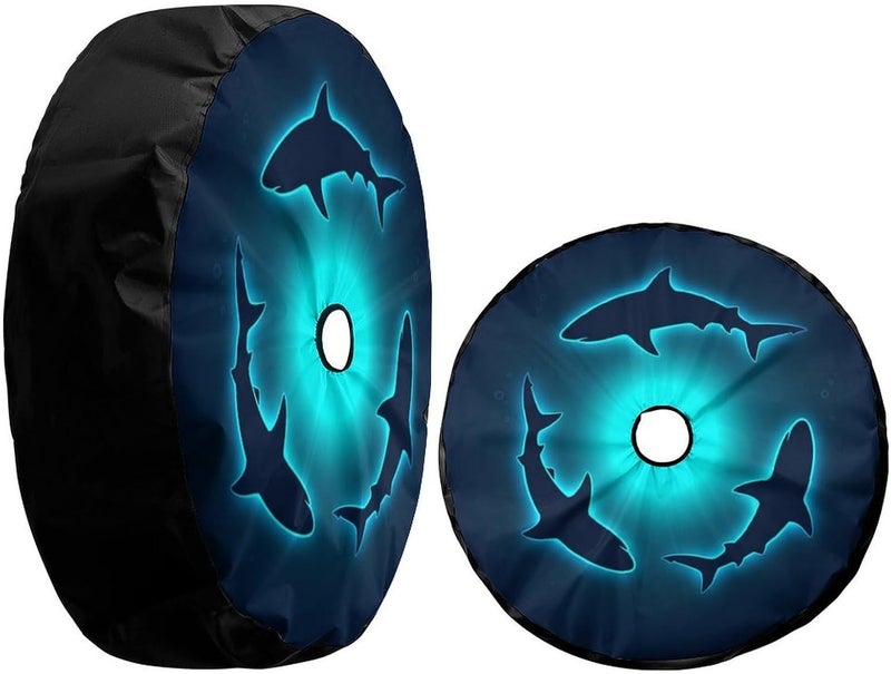 Delerain Spare Tire Cover with Backup Camera Hole Three Sharks Wheel Covers Waterproof Dust-Proof UV Sun Universal Fit for Jeep Trailer RV SUV Truck (17 Inch for Diameter 31"-33") - Image 3