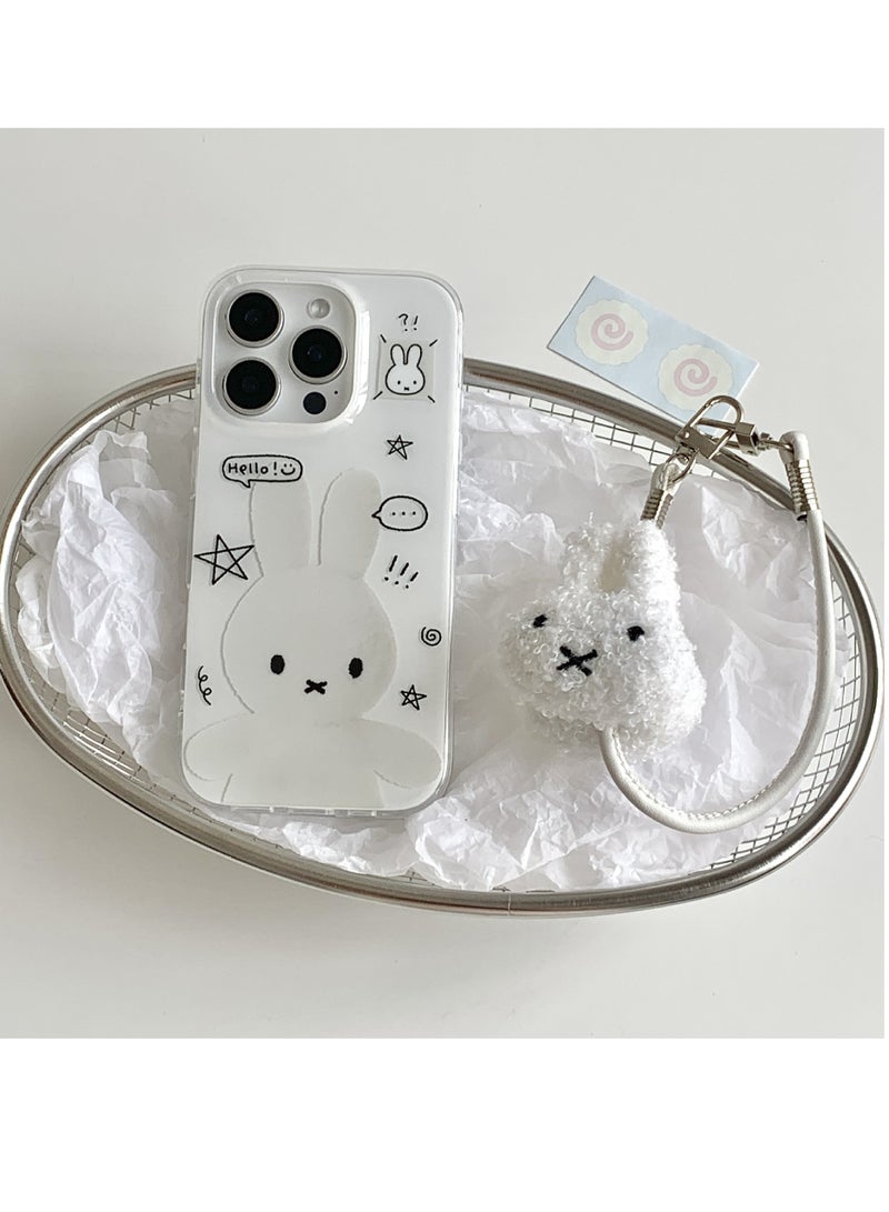 NIBEMINENT Protective TPU Case Cover For iPhone 16 Pro, Miffy Baby With Lanyard