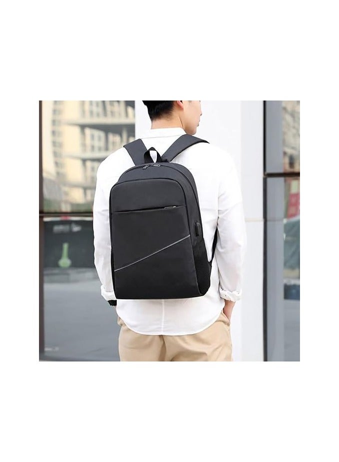 شنطة لاب توب  لحجم 17 بوصة شنطة للظهرواليد والكتف والسفرمقاومة للماء مناسبة للرجال والنساء والطلاب والبنات والأولاد والمدرسة والرحلات والتنزه 3 قطع لون اسود - Image 5