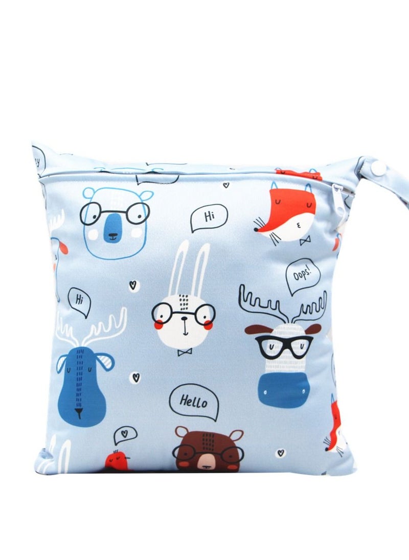 Asenappy Asenappy Cartoon Printed Stroller Single Zipper Car Hanging Bag Stroller Hanging Bag Multi-functional Diaper Storage Bag 