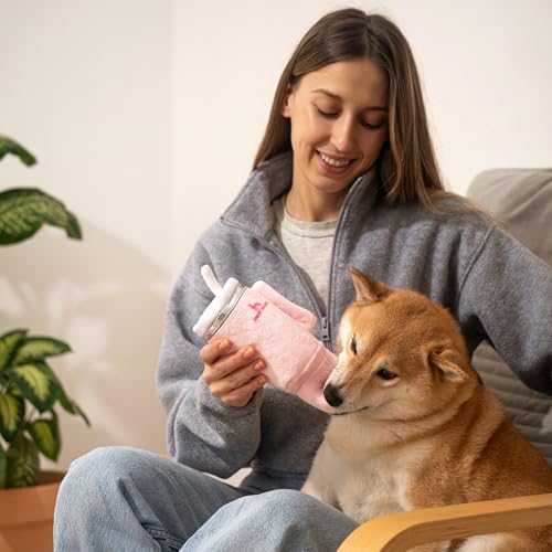 Nestpark Tumbler Cup Funny Dog Toy - Parody Plush Squeaky Crinkle Dog Toy (Pink Dusk) - Image 4