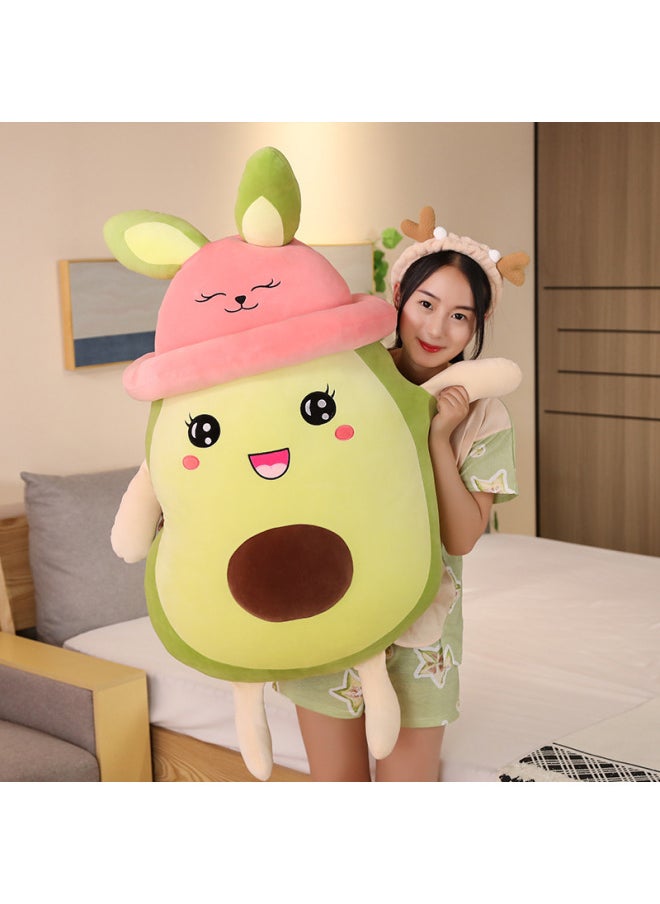 Pink Hat Aocado Doll Plush Toy Lazy Sofa Doll Fat Aocado Pillow Shake Cushion-Height:100cm (without Blanket)