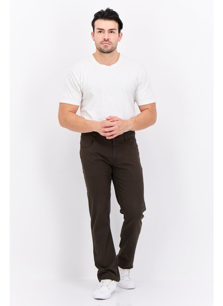 French Connection Men Solid Stretchable Chino Pants, Dark Olive  - Image 4