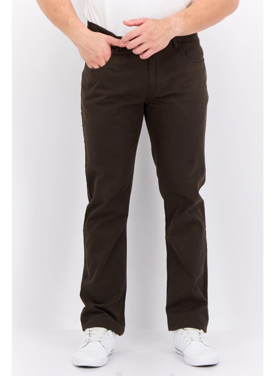 French Connection Men Solid Stretchable Chino Pants, Dark Olive  - Image 1